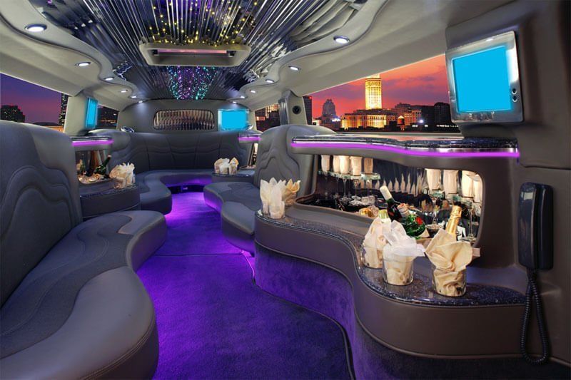 hummer limousine rental service interior photo