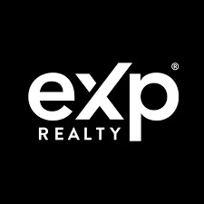 White "eXp Realty" logo on a black background.