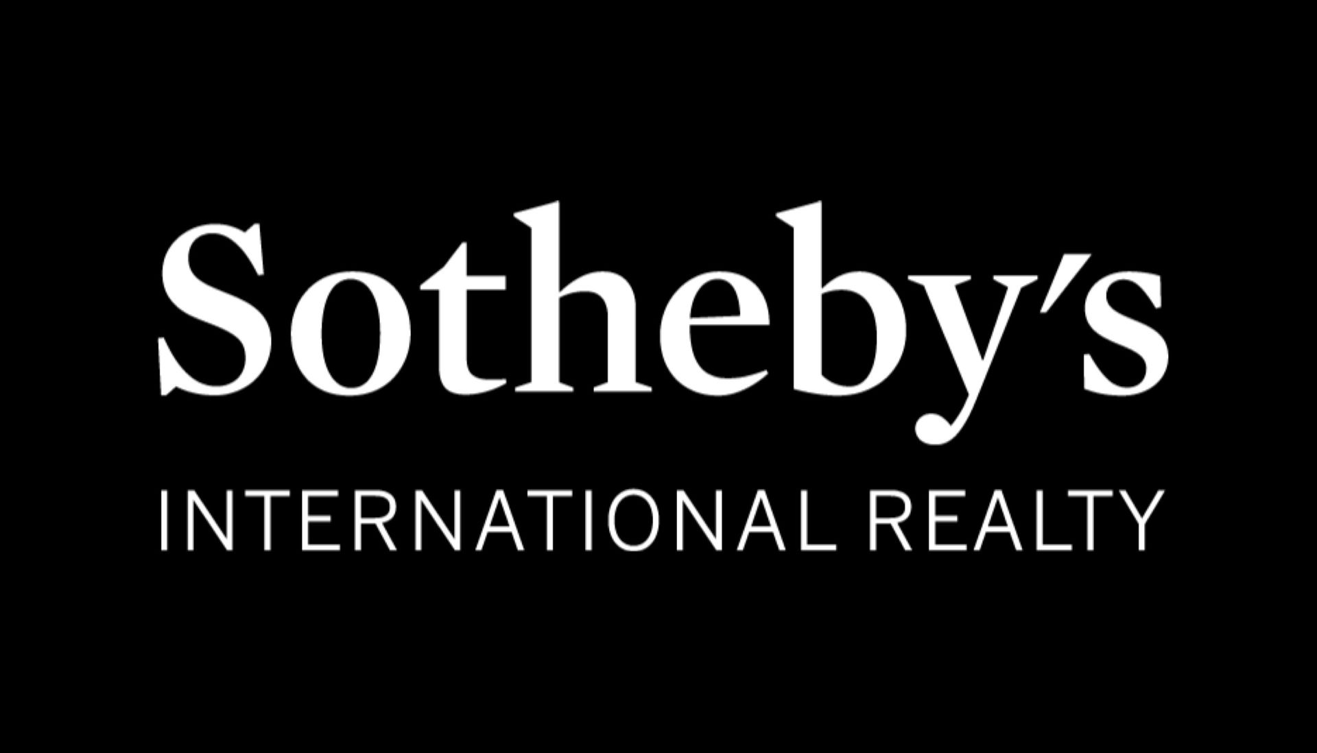 Sotheby's International Realty logo in white text on a black background.