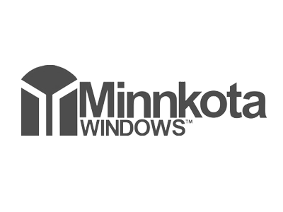 A black and white logo for minnekota windows.