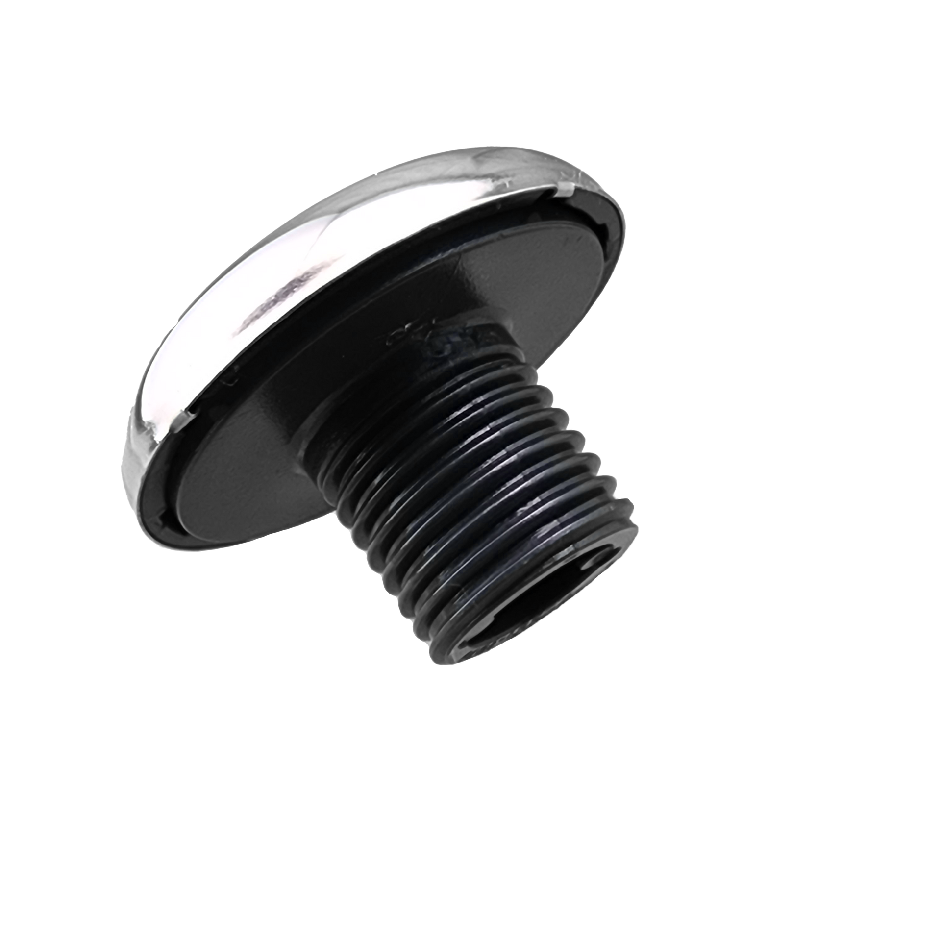 A close up of spa jet on a white background.