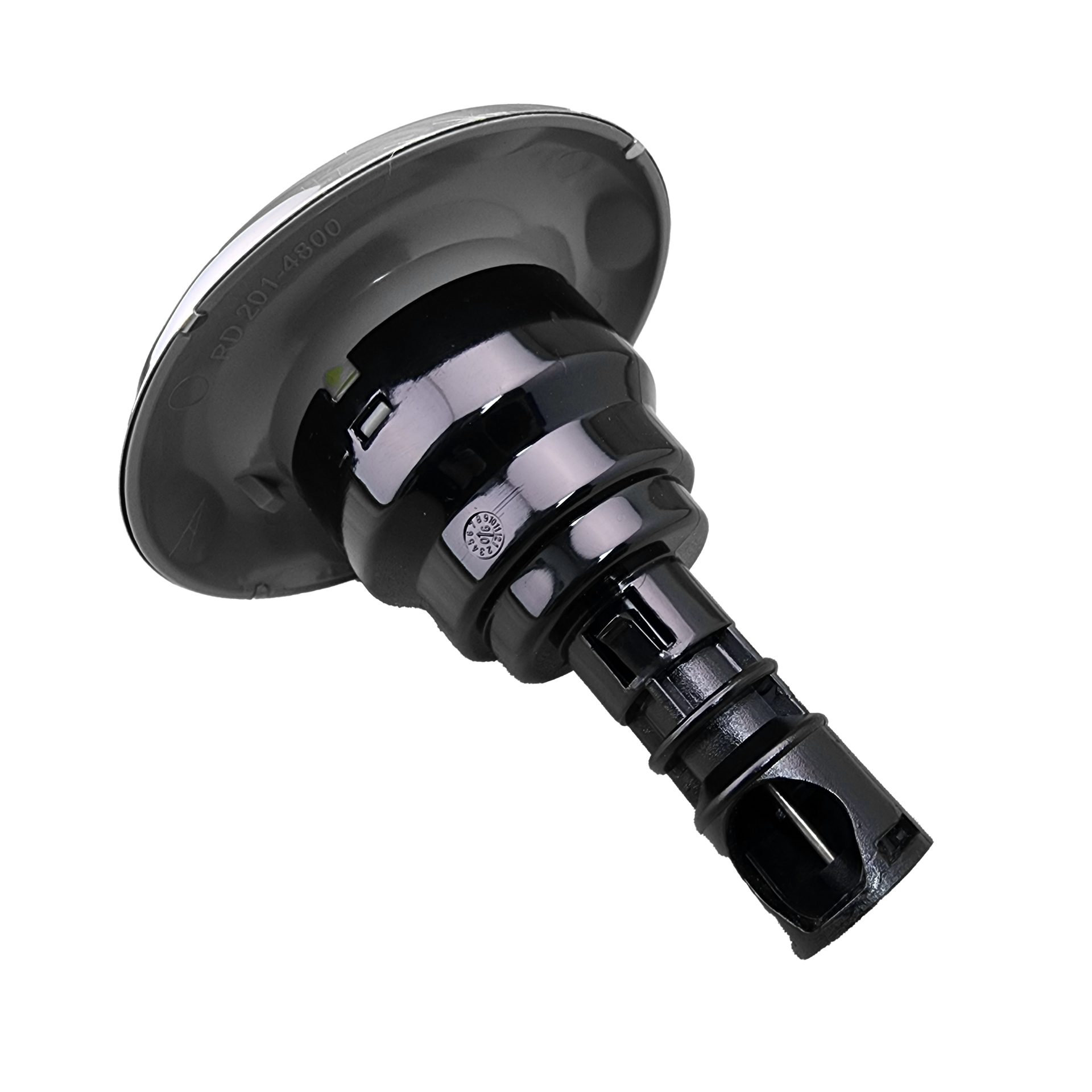 A close up of spa jet on a white background.