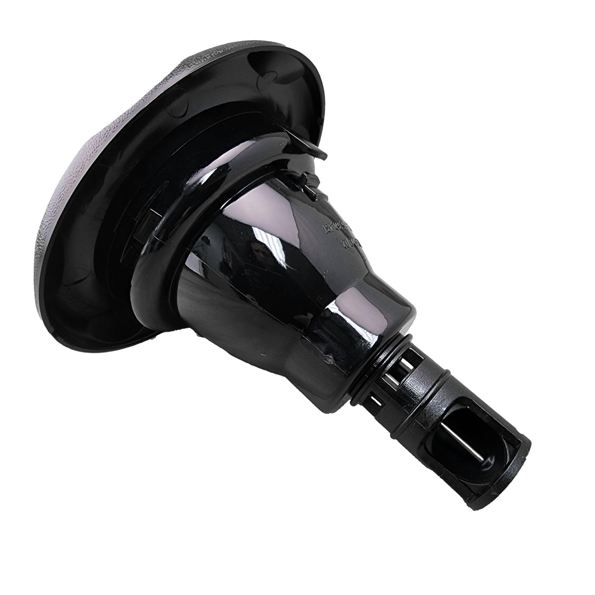 A close up of spa jet on a white background.