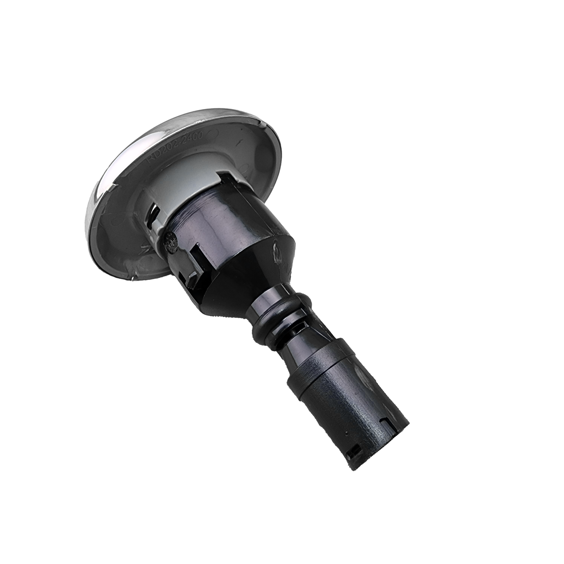 A close up of spa jet on a white background.