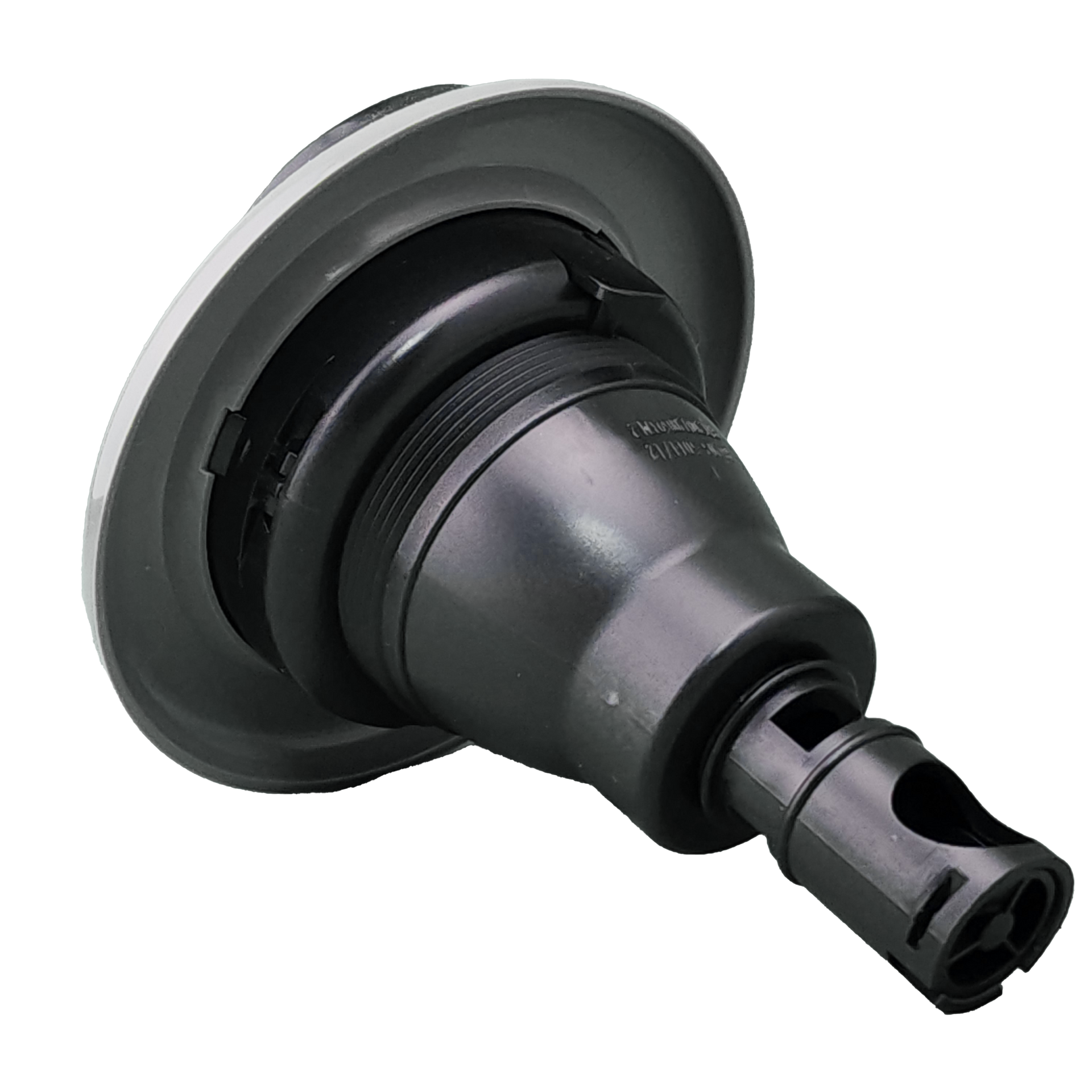 A close up of spa jet on a white background.