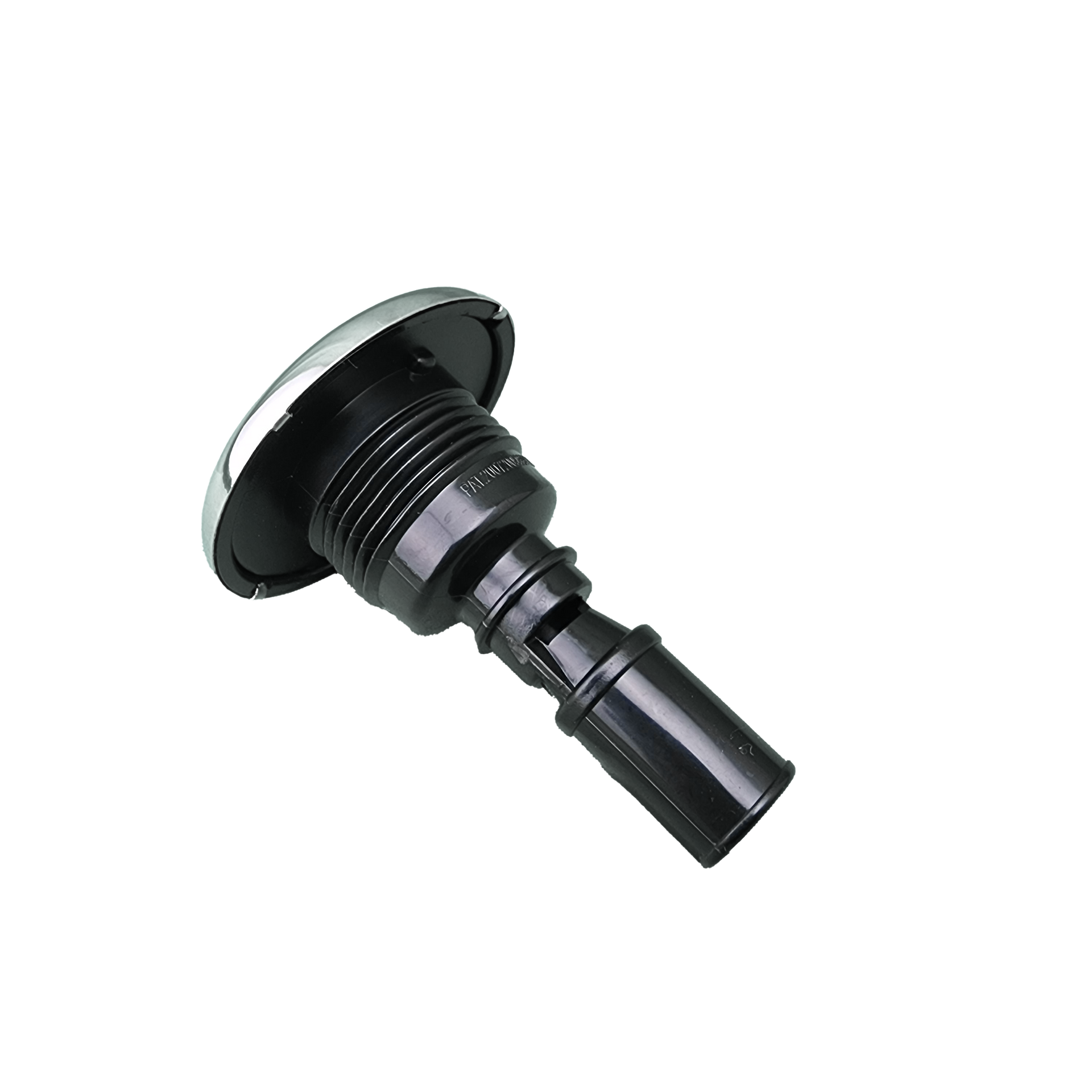 A close up of spa jet on a white background.