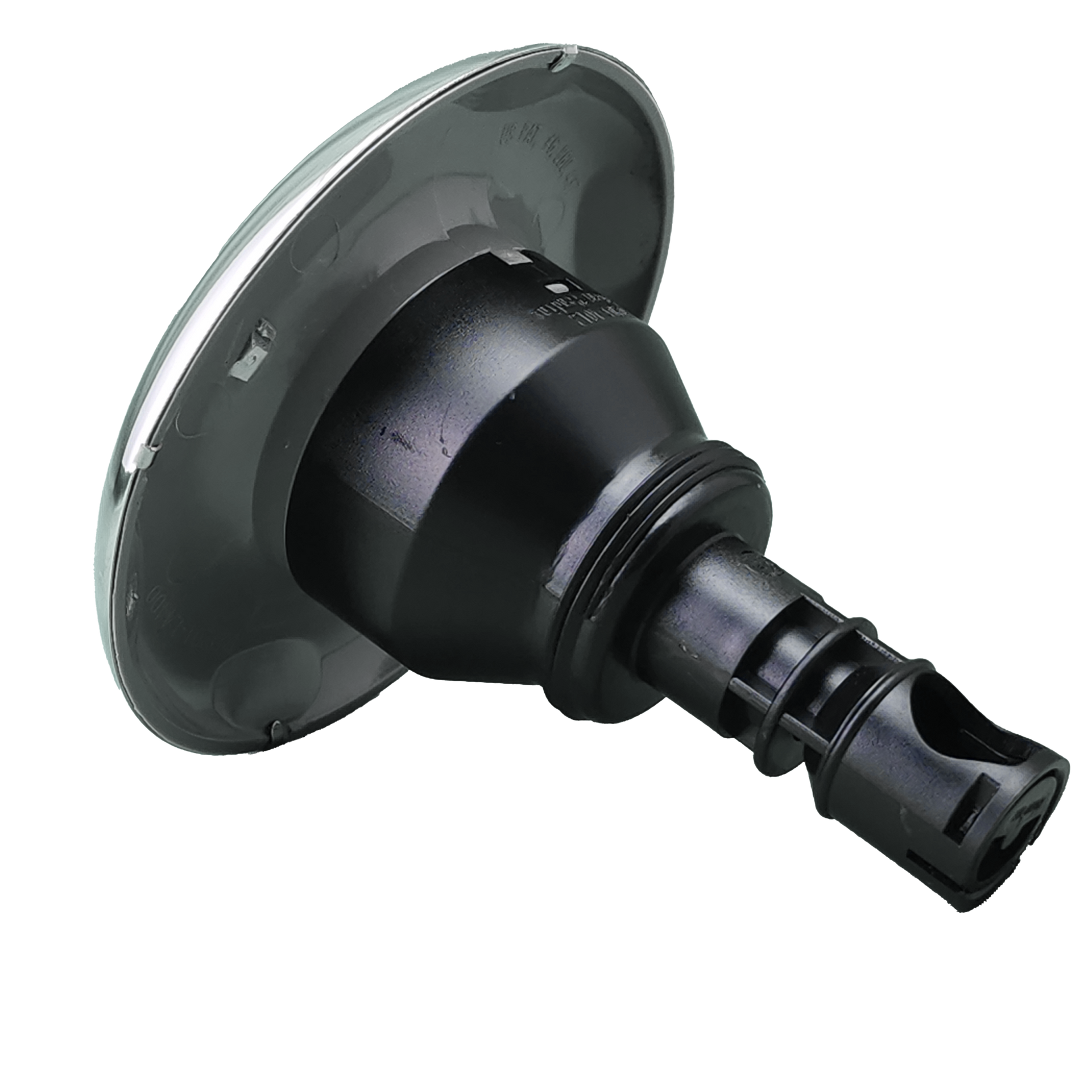 A close up of spa jet on a white background.