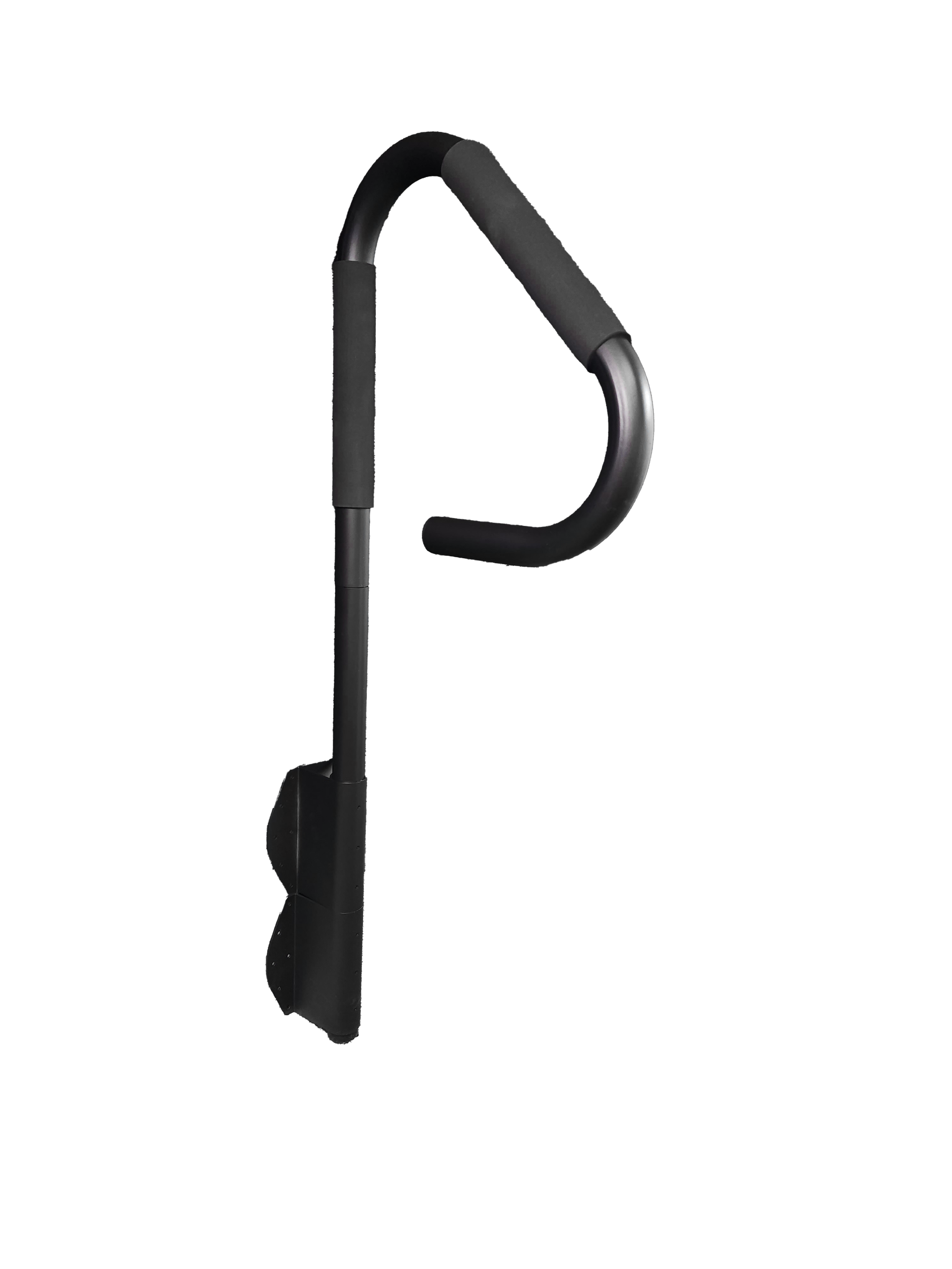 A hot tub with a brown cover and a black handle