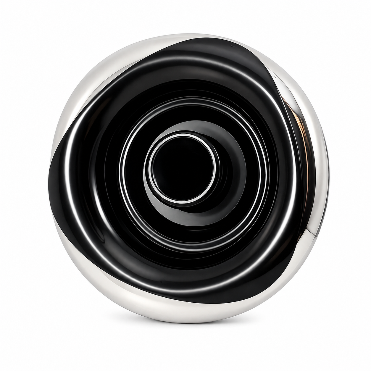Angled front view of Rising Dragon RD203-5610-S03 5-inch Alpha Face directional spa jet insert with stainless steel trim