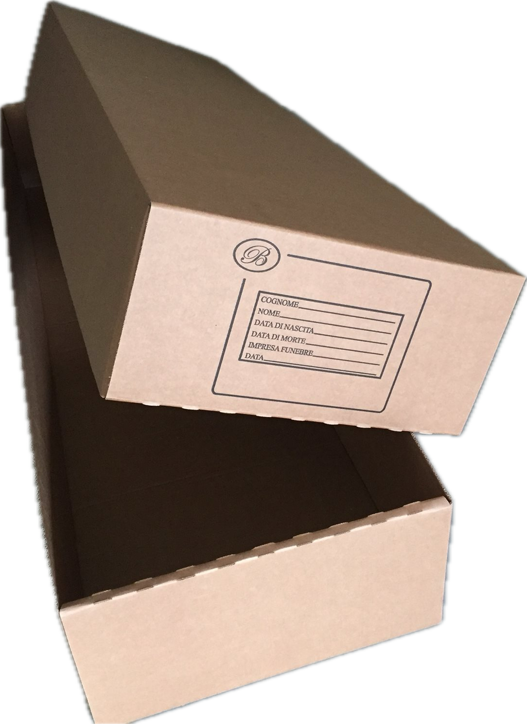 Due scatole di cartone sono impilate una sopra l'altra