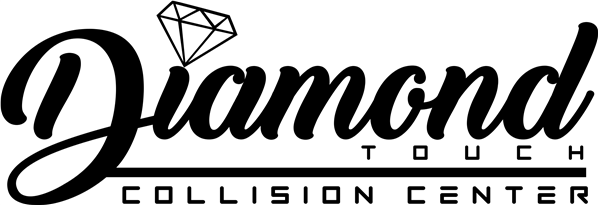 Logo for Diamond Touch Collision Center featuring a diamond icon and elegant script text.