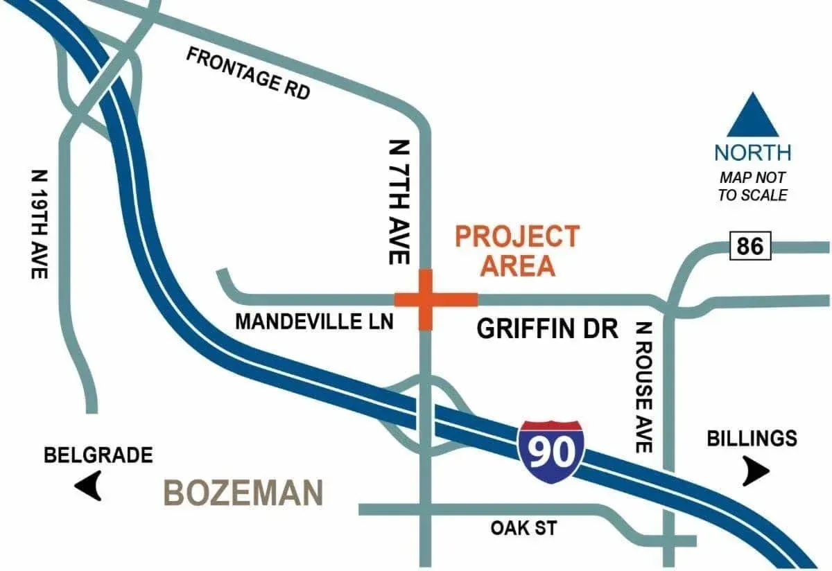 A map showing the location of the project area