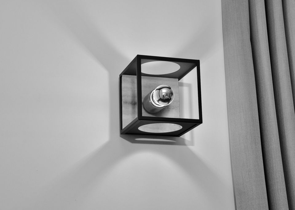 Berlin Cube Wall Light with Stone