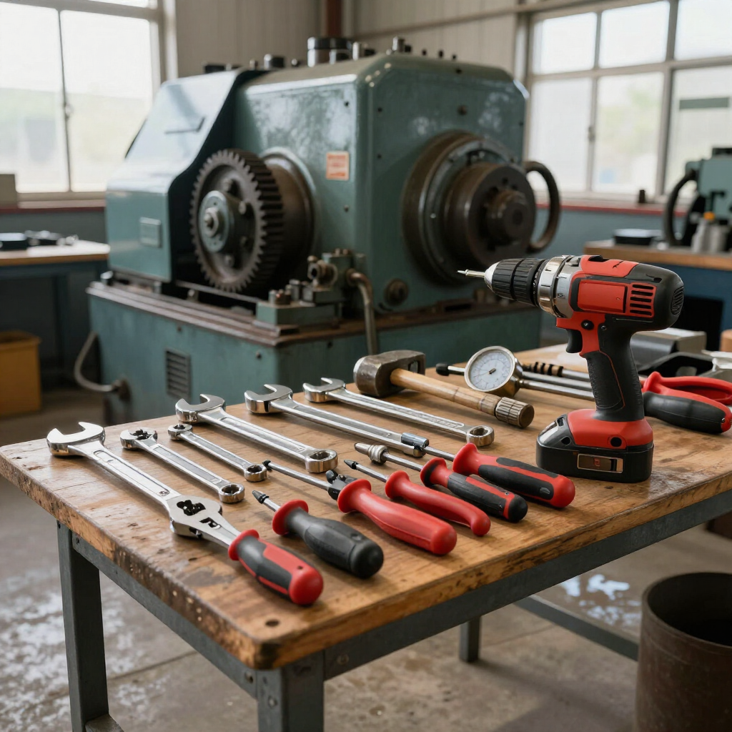 Herramientas y rutina de mantenimiento de maquinaria