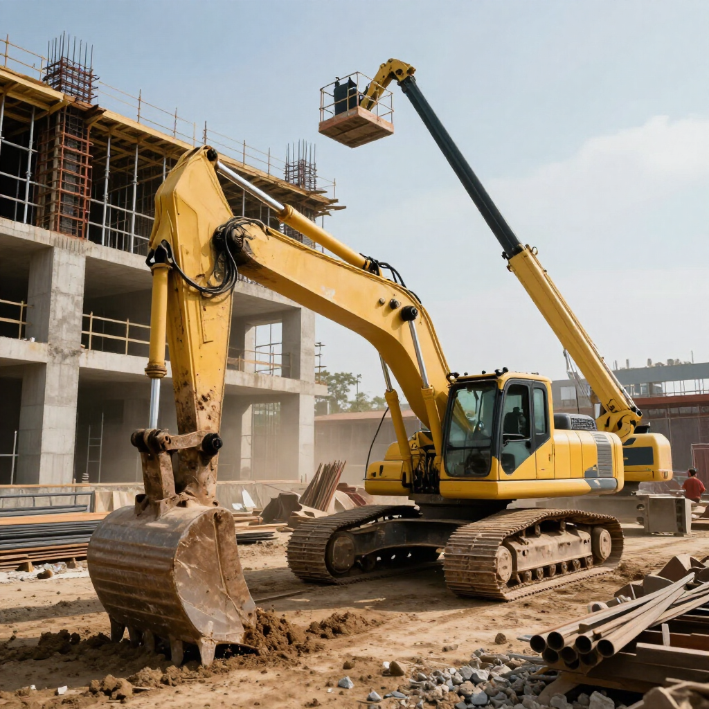Maquinaria en obra para analizar renta vs compra