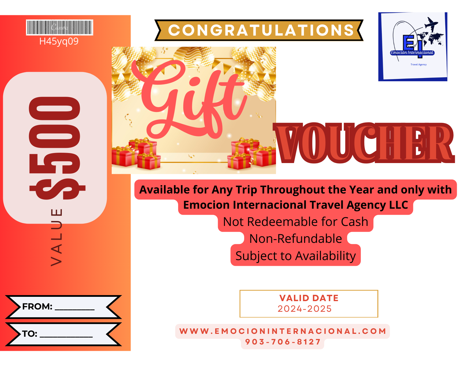 GIFT CERTIFICATE CONGRATS500