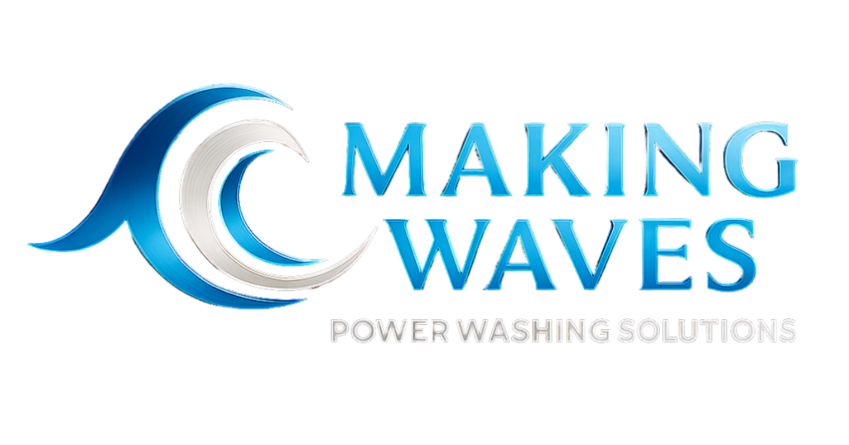 The logo for making waves power washing solutions