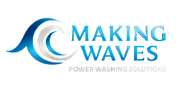 The logo for making waves power washing solutions
