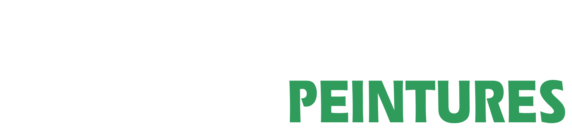 Le mot peintures est écrit en vert sur fond blanc.