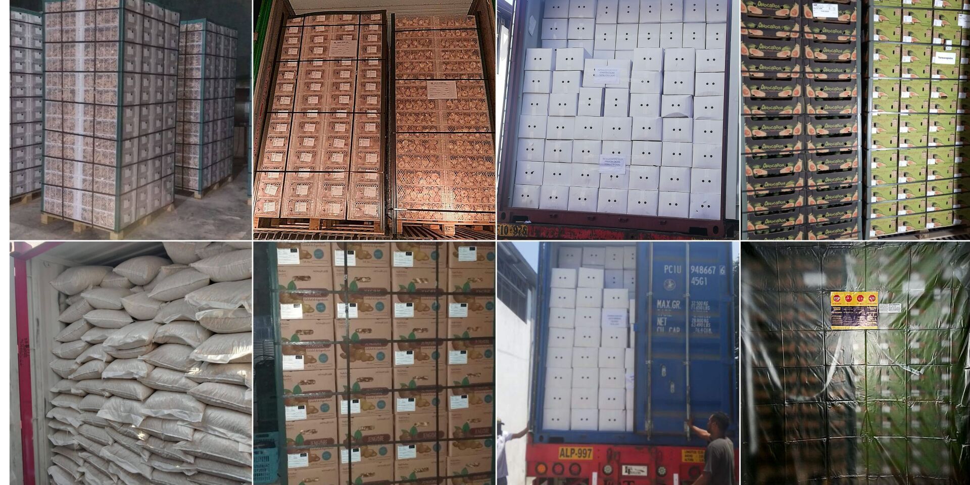 Cajas y bolsas de mercancías cargadas para su transporte, incluidas cajas y bolsas de cartón.