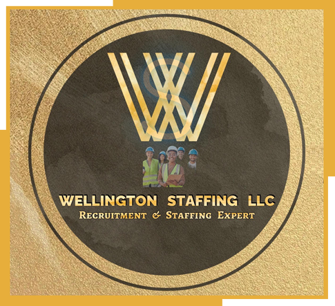 A logo for wellington staffing llc recruitment and staffing expert