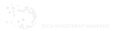 A white logo for tech investment bankers on a white background.
