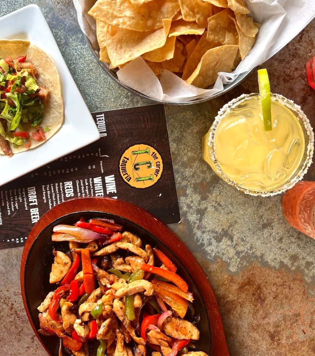 The Corner Taqueria food table