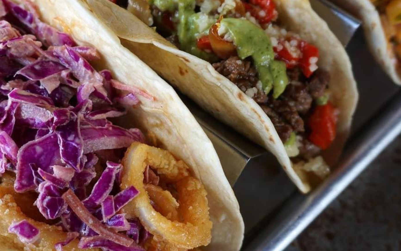 Taco with cabbage and guac
