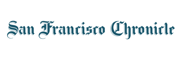 The logo for the san francisco chronicle is shown on a white background.
