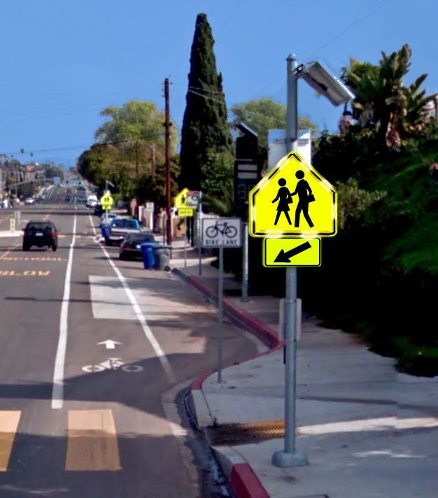 Pedestrian Crossing Sign — Santa Rosa, CA — Lightguard Systems