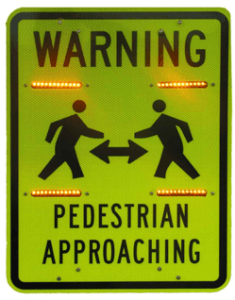 Custom Flashing LED Pedestrian Approaching Sign — Santa Rosa, CA — Lightguard Systems