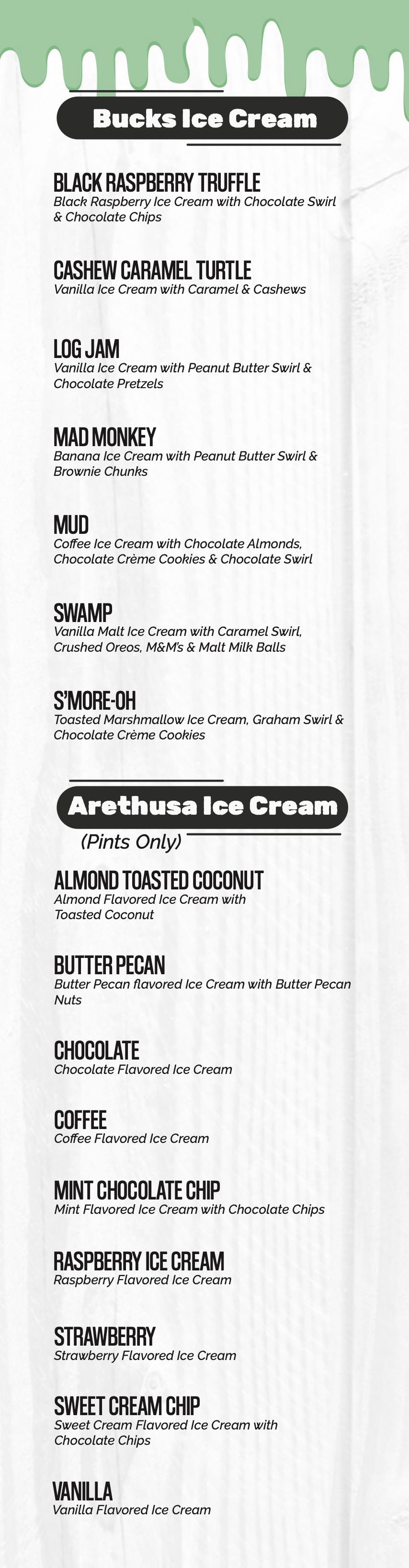 Micro Creamery of CT: Menu
