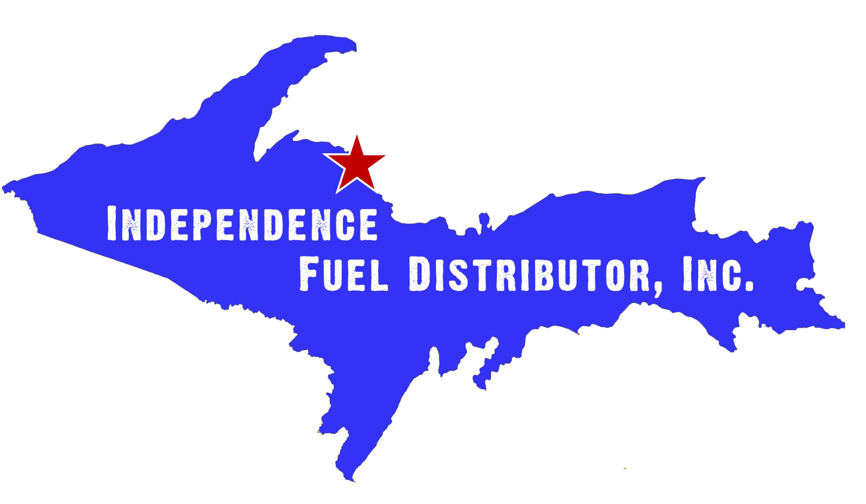 The logo for independence fuel distributor inc. shows a map of michigan