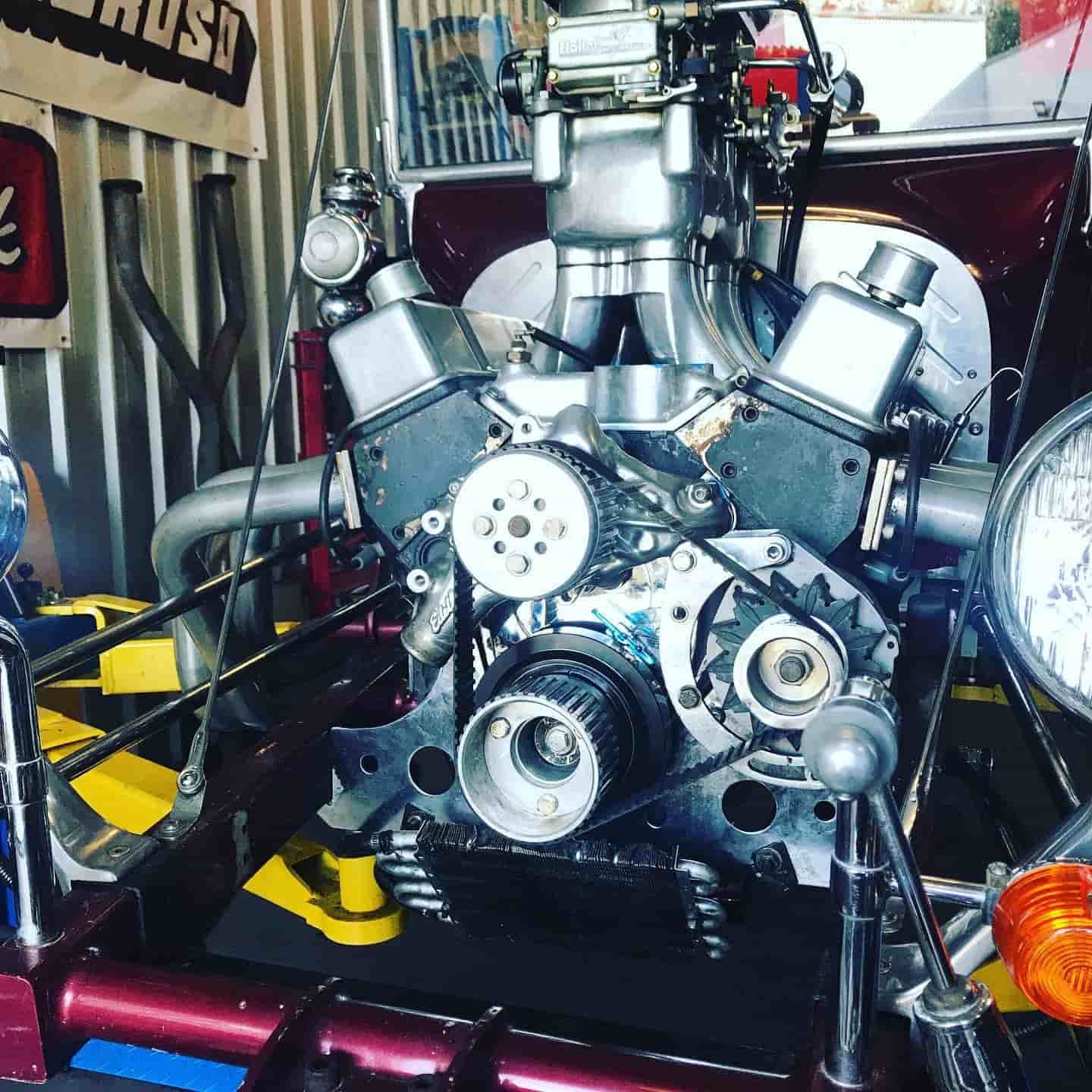 A Motorcycle Engine Is Being Worked On In A Garage — ProStreet Automotive & Fabrication In Cardiff, NSW