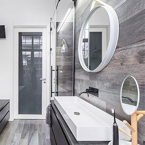 Modern Bathroom Interior — Huntingburg, IN — Precision Stoneworks Inc.