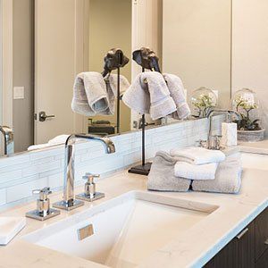 Custom Bathroom Countertop — Huntingburg, IN — Precision Stoneworks Inc.