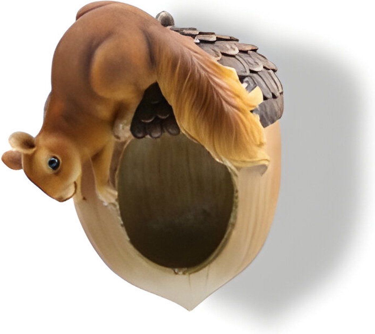 EEKHOORNTJE OP VOGELVOEDER WANDDECORATIE