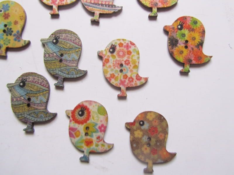 VOGEL - KNOOPJES - 12 STUKS 1,30