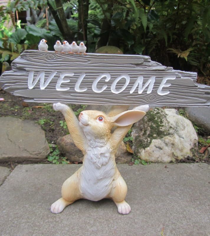 WELCOME BORDJE MET KONIJNTJE