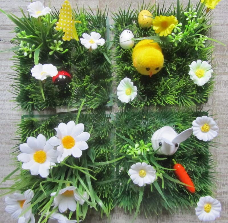 MINI GRASVELDJES - PASEN - LENTE - VOORJAAR - 4 STUKS 4 EURO