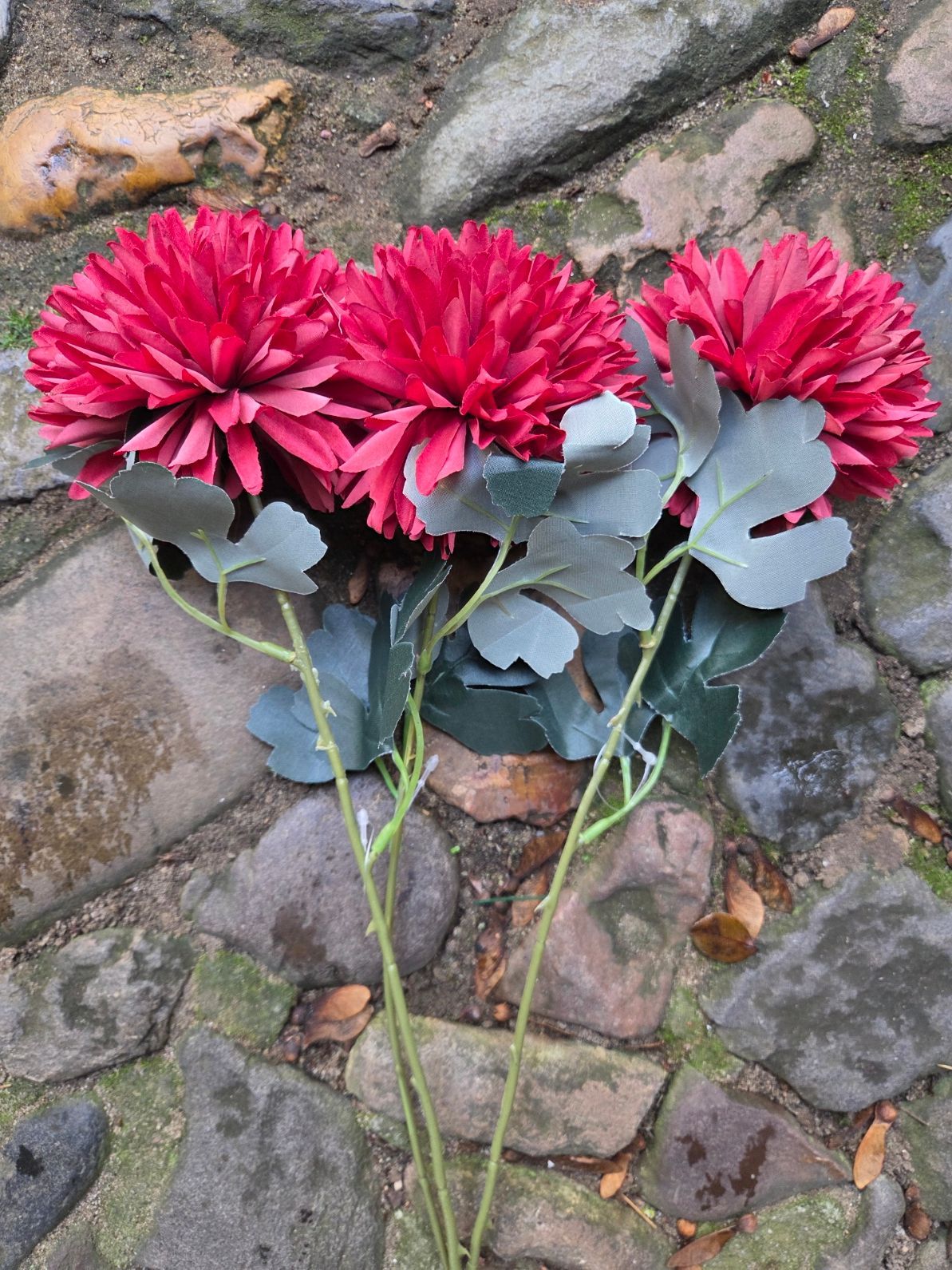 POMPOM KUNST CHRYSANT - ROOD - KOOPJE