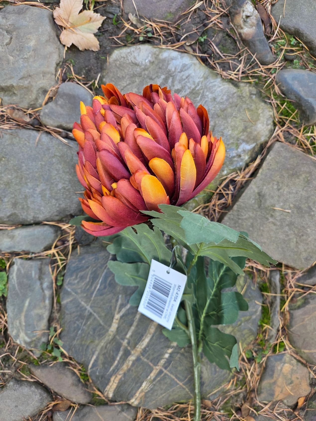 CHRYSANT ANANAS- KUNST-MEERKLEURIG