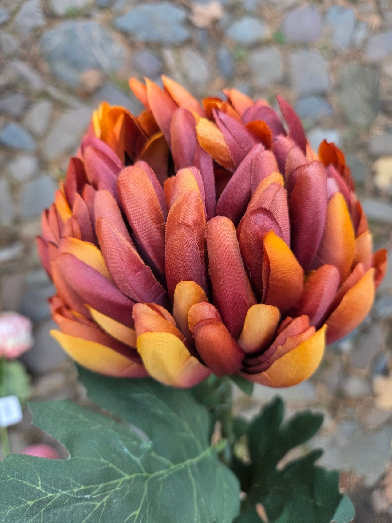 CHRYSANT ANANAS- KUNST-MEERKLEURIG