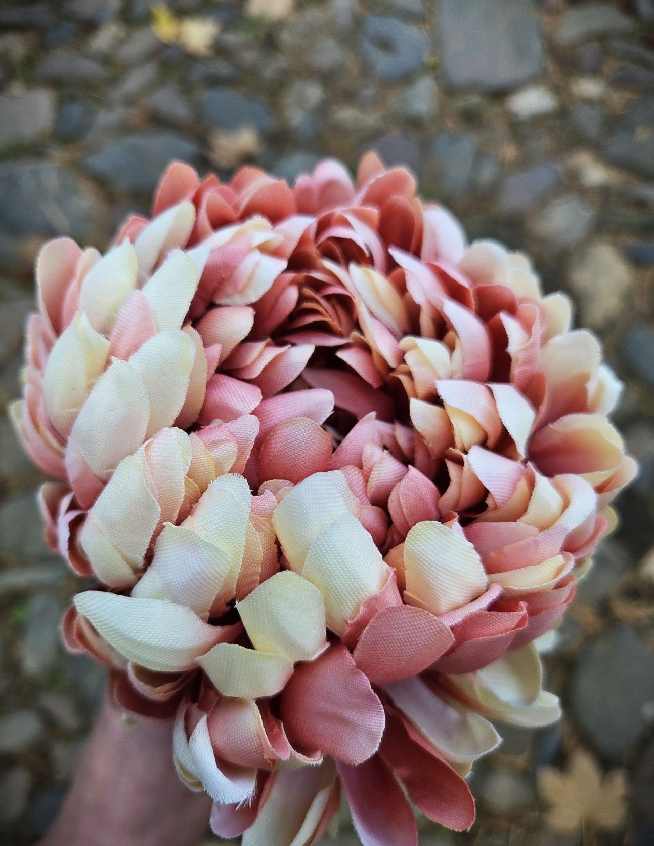 CHRYSANT ANANAS  - KUNST - MEERKLEURIG