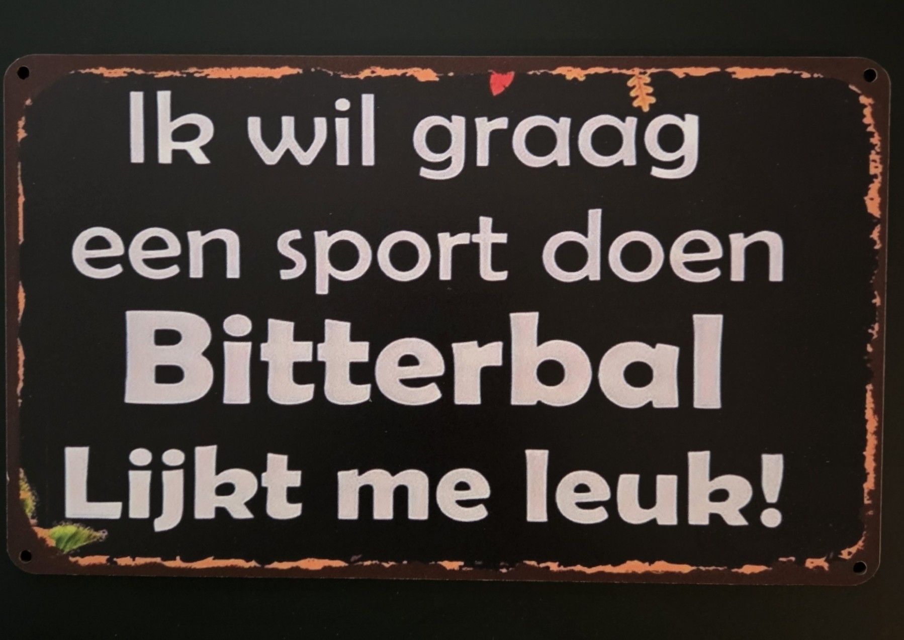 WANDBORD - IK WIL GRAAG EEN SPORT DOEN.....