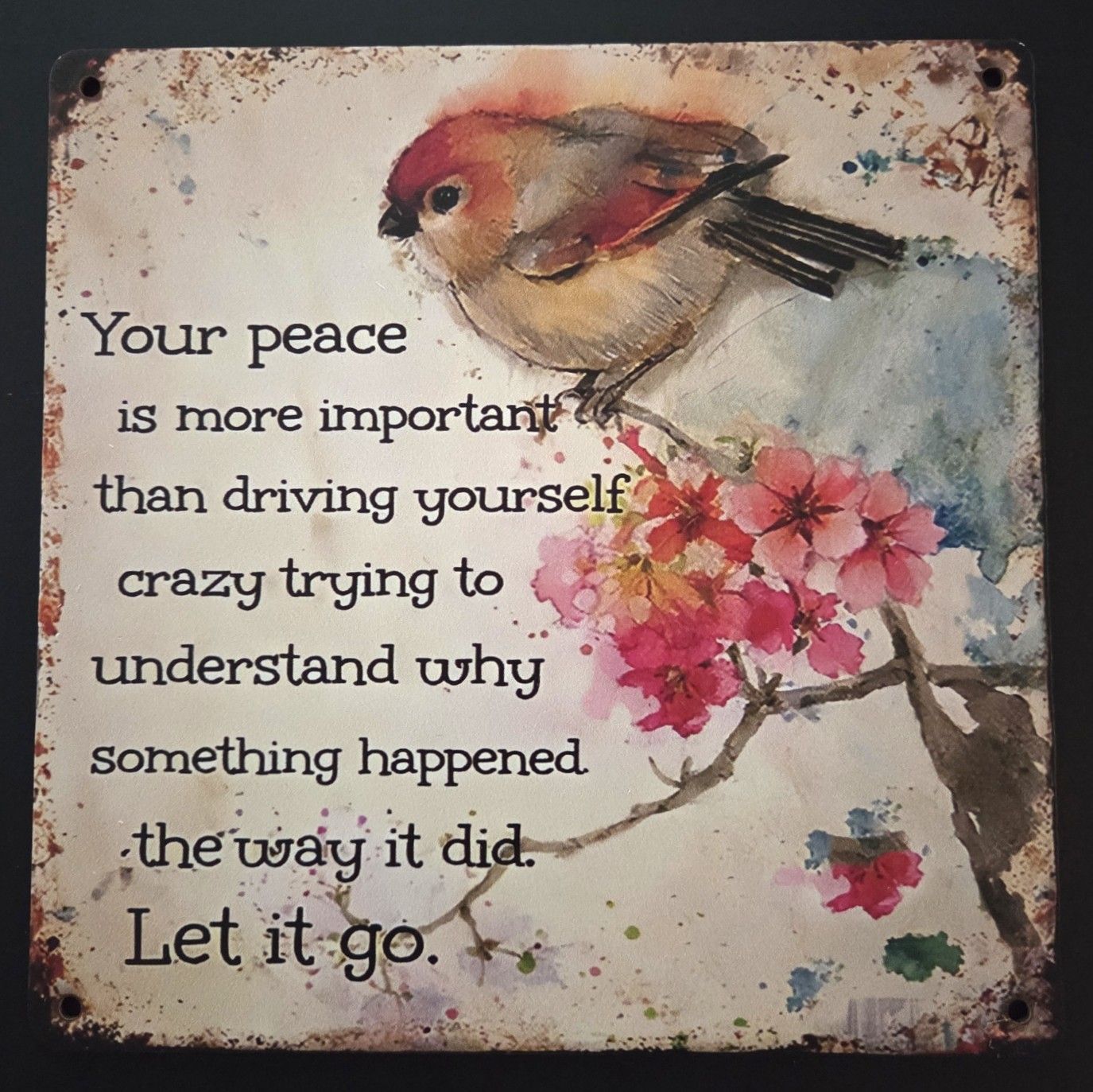 YOUR PEACE IS MORE IMPORTANT.... WANDTEKST BORD