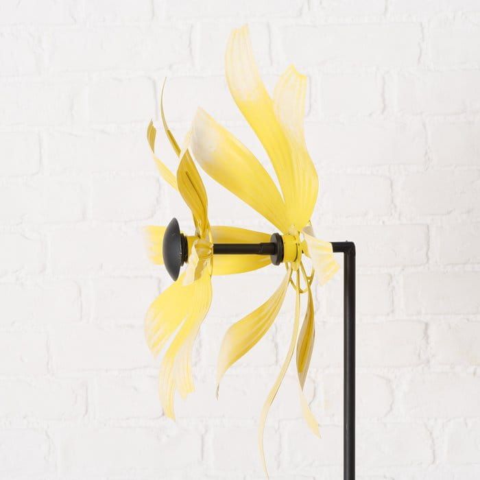 VROLIJKE WINDMOLEN - METAAL - BOLTZE - GEEL - GROOT