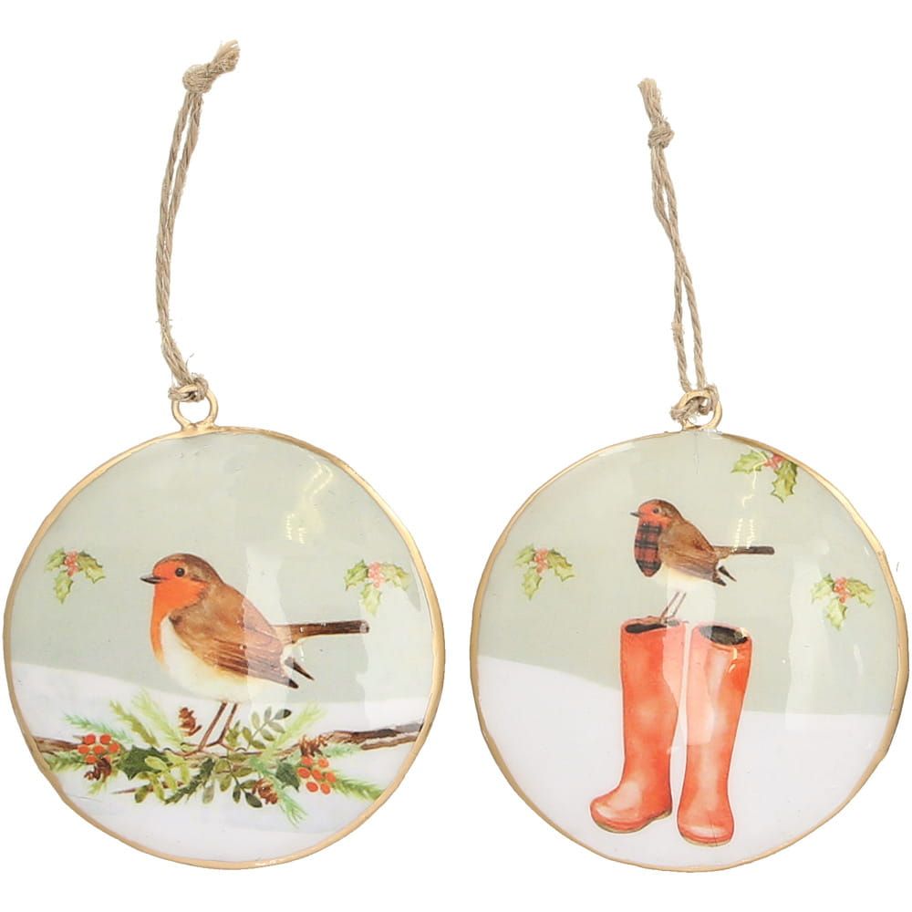 WINTERSE METALEN HANGER - ROODBORSTJE