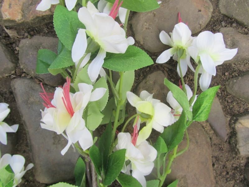 PRACHTIGE FUCHSIA KUNST TAK (BELLENPLANT) WIT