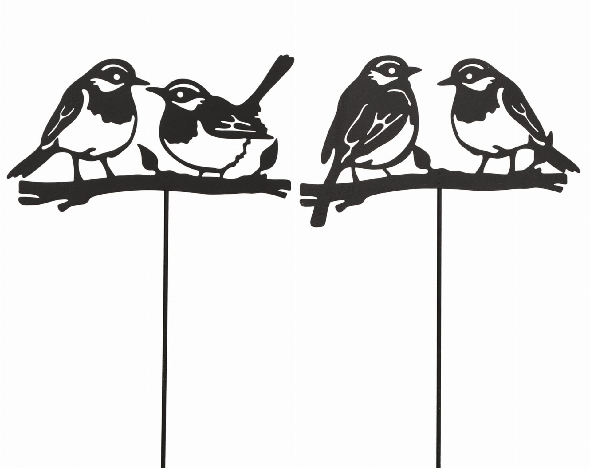 VOGELTJES OP STEKER - ZWART METAAL